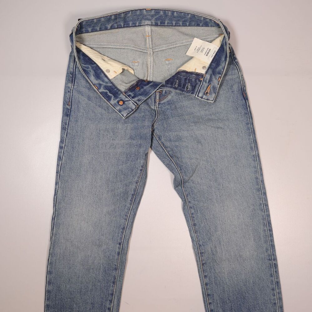 Buck Mason Maverick Slim Jeans Mens 28x34 Double Dipped 14oz Denim Button Fly - Picture 7 of 12